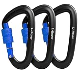 Locking Carabiner Clips Heavy Duty 12kN (2697 lbs)-Lightweight carabiners for Keys Hammocks,Swing,Locking Dog Leash and Harness, Camping,Outdoor and Gym etc,Hiking&Utilit ﻿