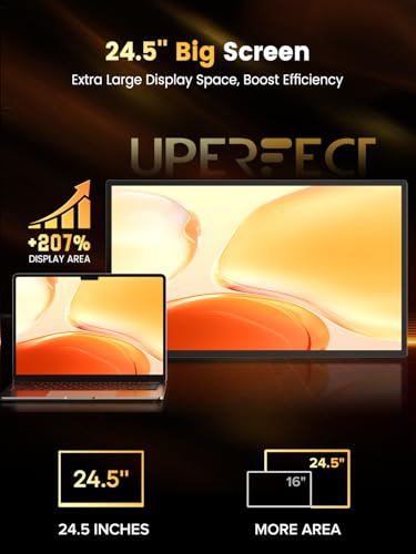 UPERFECT 24.5'' Portable Gaming Monitor 500Hz 0.1ms Ultra-Fast IPS Monitor, FreeSync, HDR 600 Nits, Built-in Stand, Speaker and VESA Mountable DP1.4 USB C HDMI Second Screen for Laptop, Game Console - Image 6