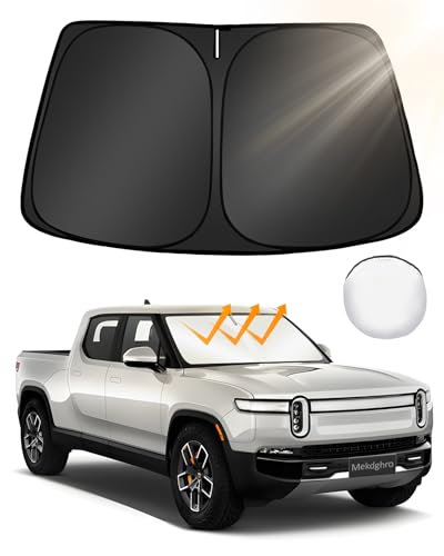 Mekdghro Custom Fit Windshield Sun Shade for Rivian R1T 2022-2025, Foldable, Easy to Install...