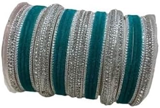 CELESTE Traditional Indain Bangle Set, Royal Heritage Indian Bangle SetBridesmaid Gift Exquisite Bridal Bangles Set (Radium, 2.4(small))