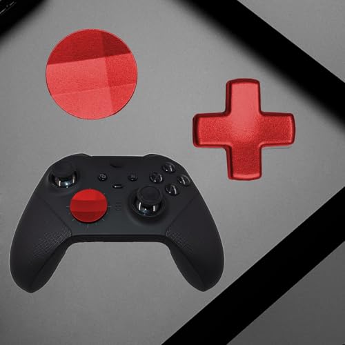 Image of 2 Pack Elite 2 Metal D-Pads Replacement for Xbox One Elite Series 2 Controller, Magnetic Standard D-Pad and Faceted D-Pad for Xbox One Elite Series 2 /Series 2 Core /Series 1 Controller (Red)
