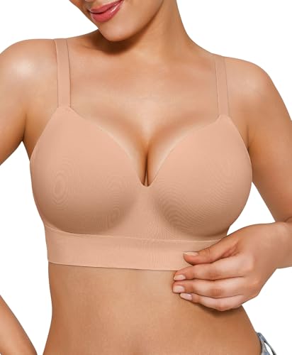 Popilush Bras for Women No Underwire Supportive Push Up Bralettes Wireless Full Coverage Plus Size...