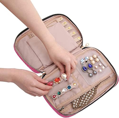 Frelso Seyahat Takı Çantası Aksesuar Organizer Mücevher Çantası (Kırmızı) - Görsel 5