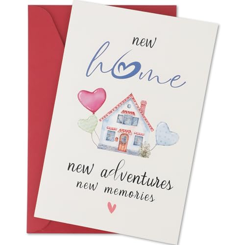 Grußkarte Zum Neuen Zuhause – 20,5x13,5 Cm, Mit Umschlag, 'Home Sweet Home' Design In Rot