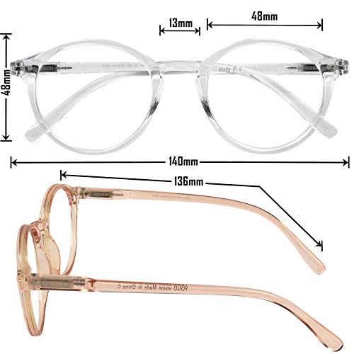 Image of Yogo Vision Blue Light Blocking Glasses Men Women Computer Anti Eyestrain Glasses Round Frame Blue Light Blocker Eyeglasses