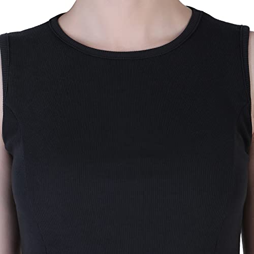 Image of Leriya Fashion Dresses for Women || Stretchable Ribbed Sleeveless Plain one piece for Girls || Beautiful Dress Perfect for Outing || Picnic || Events Wear mini Dress for Women