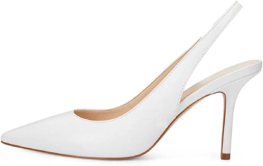 Womens Slingback Pointed Toe Stiletto Pumps Slip-on High Heels Office Lady Sandals Party Prom Dress Shoes - Image 4