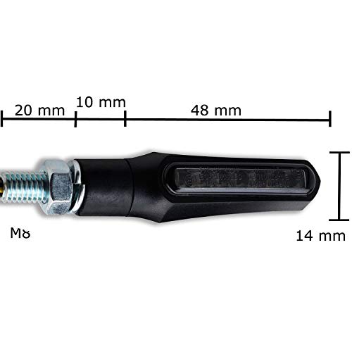 LED Mini Motorrad Blinker Shark e-geprüft schwarz universal 12V (LED Blinker, 1 Paar)