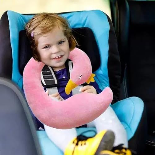 Image of Car Travel Pillow for Kids Car Seat Pillow Cute Cartoon Travel Pillow Cushion Breathable Head and Body Support Pillow for Sleeping Travel Neck Rest