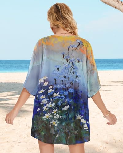 Image of Swimsuit Coverups for Women Sarong Beach Bikini Wrap Sheer Short Skirt Chiffon Scarf for Swimwear