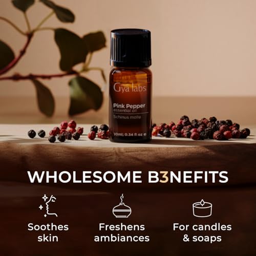 Image of 100% Pure Pink Pepper Essential Oil - 0.34 Fl Oz - Pink Pepper Oil for Hair, Skin, Diffuser, Aromatherapy & DIY Candle Making Scent
