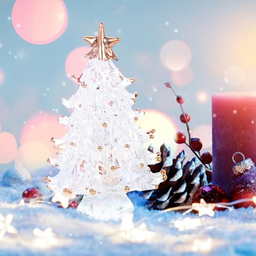 Árbol de Navidad de cristal mini TOPPERFUN con acabado elegante 7