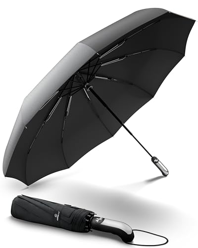 WALKINGLINE Regenschirm Sturmfest bis 140 km/h Inkl. Tasche - Taschenschirm mit Auf-Zu-Automatik, klein, leicht & kompakt, windsicher, stabil Regenschirm klein Umbrella Schirm