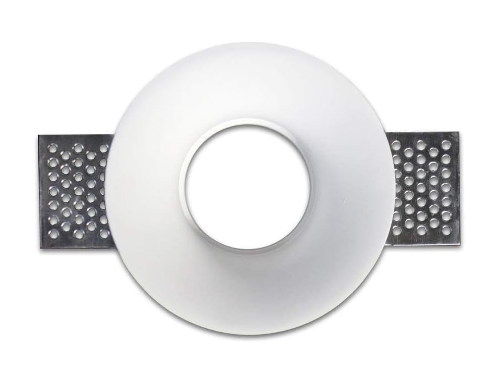 10 pezzi Portafaretto da incasso in gesso a scomparsa, compatibile con faretti GU10, foro incasso Ø105mm, design minimalista per soffitti in cartongesso (10)