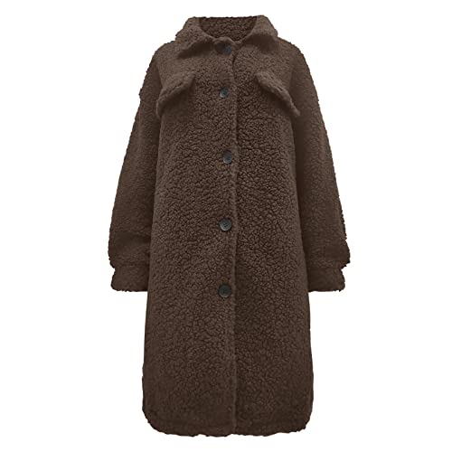 Manteau hiver en fourrure et polaire ample marron veste haut de gamme automne