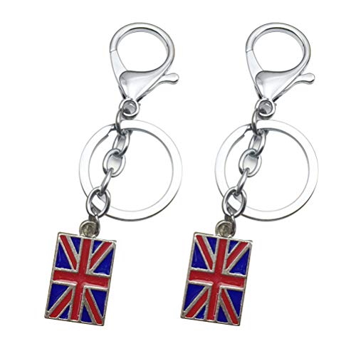 Preisvergleich Produktbild BESTOYARD 2 stücke England Flagge Schlüsselanhänger Schlüsselring UK Keychain Handtasche Hängen Anhänger Schmuck Dekoration