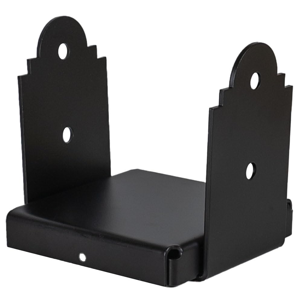 Heavy Duty Black Bolt Down Pergola Post Support with Spacer - Premium Post Ground Anchor for Pergolas, Gazebos & Garden Structures (125mm - 5x5)