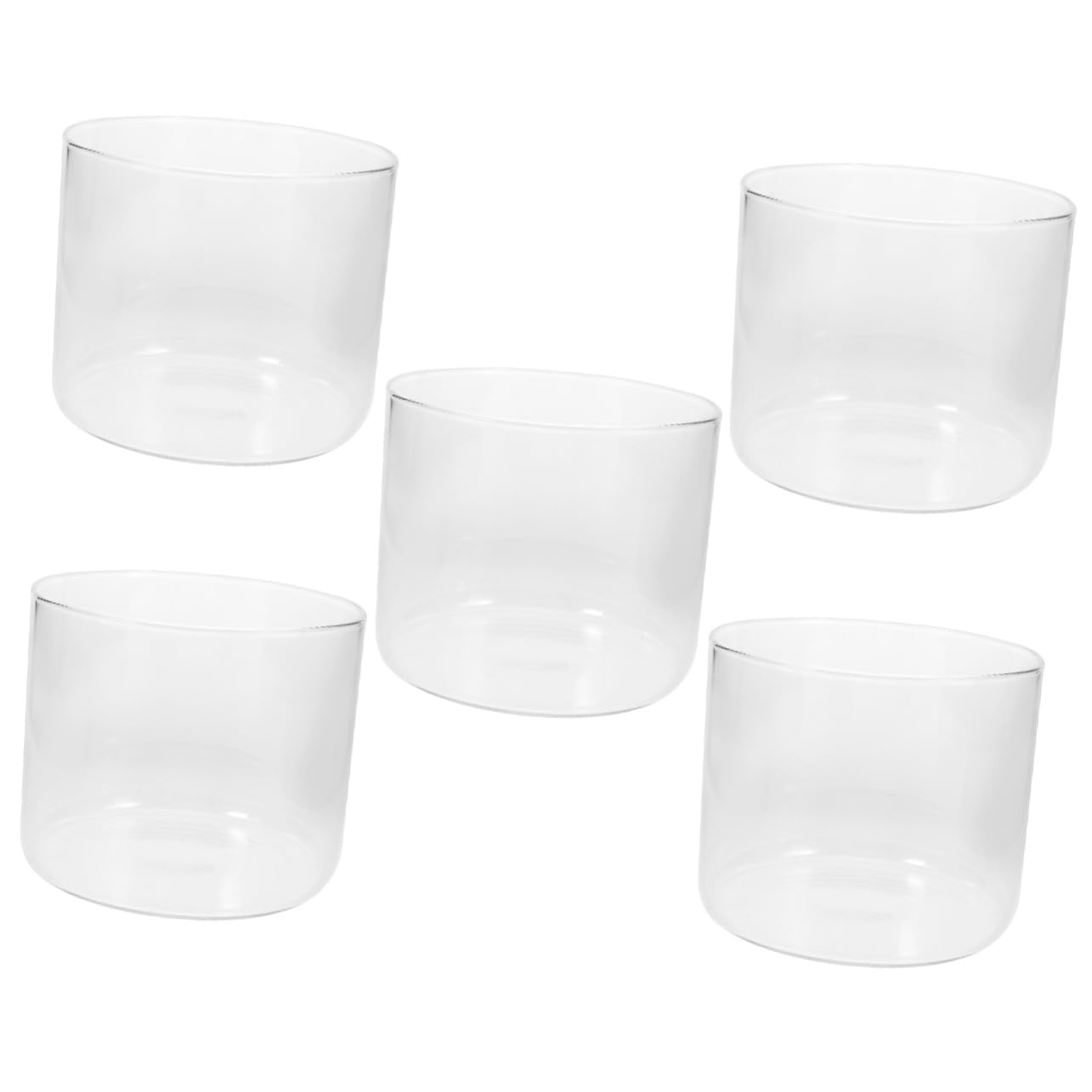 HANABASS 5 Piezas pequeña pecera florero hidropónico de Plantas de Aire terrario Cuenco Redondo pecera Clara Acuario pequeño pecera Redonda terrario de Cristal pecera de Escritorio