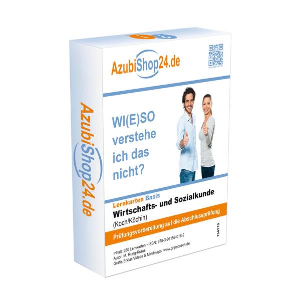 Prüfungsvorbereitung WISO Prüfung WISO Wirtschafts- und Sozialkunde Koch Köchin Lernkarten Wiso: Wiso Prüfungsvorbreitung Wirtschafts und Sozialkunde ... Wirtschafts und Sozialkunde Lernkarten