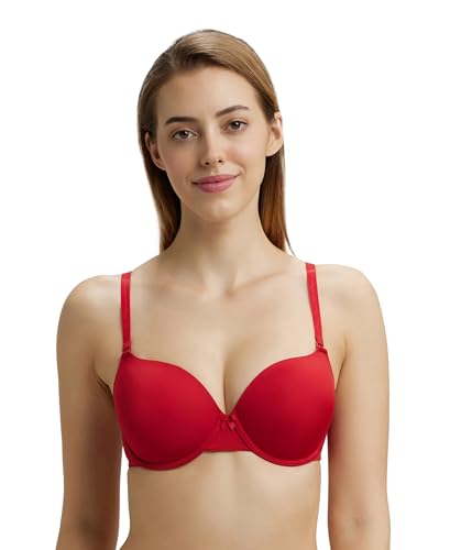 Image of Jockey UL60 Women's Under-Wired Padded Micro Touch Nylon Elastane Stretch Medium Coverage T-Shirt Bra with Detachable Straps