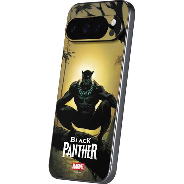 Skinit Decal Phone Skin Compatible with Google Pixel 9 Pro - Officially Licensed Marvel Black Panther TChalla King of Wakanda Design
