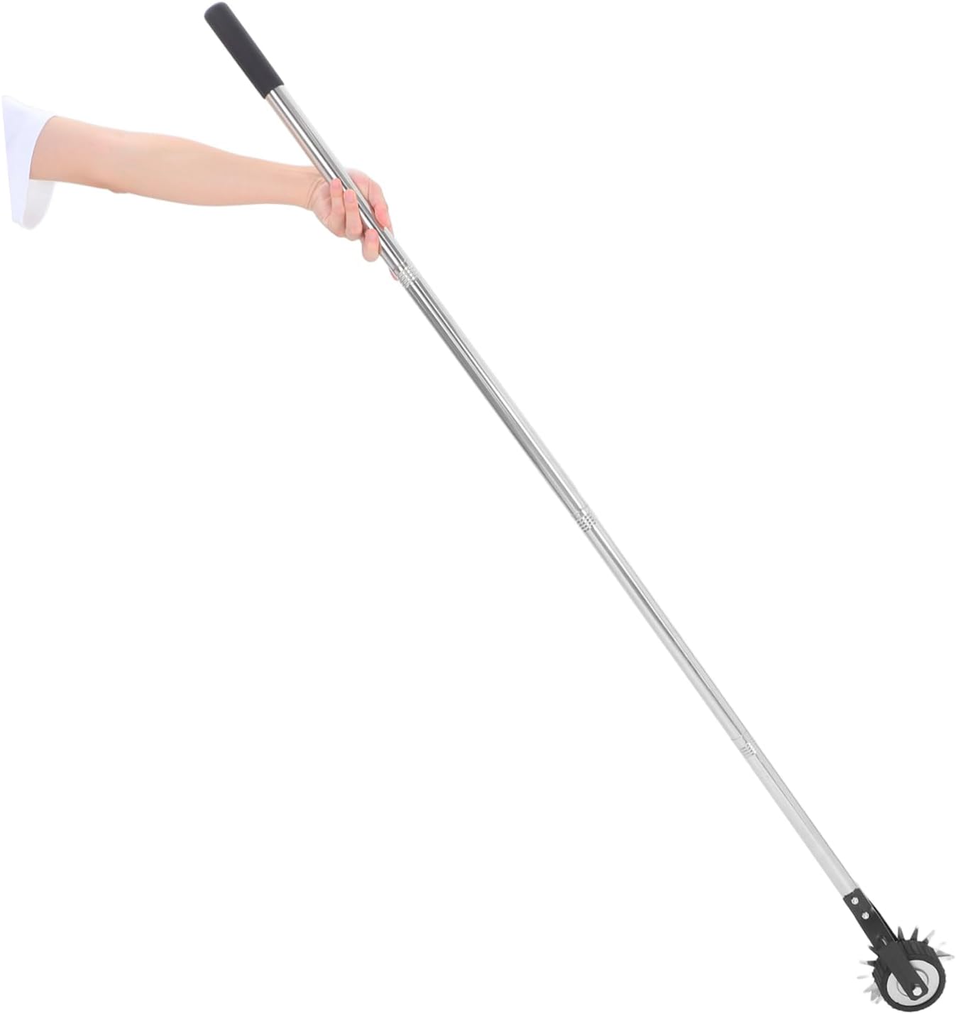 YARNOW Manual Grass Edger Tool Wheeled Lawn Edger Stainless Steel Handle Garden Landscaping Maintenance