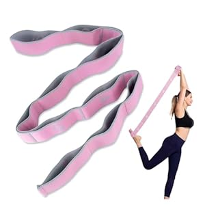 AYNKH Elastic Exercise Strap, Yoga Stretch Assist Strap with 10 Levels Numbered Loops, Fitness Resistance Band for Physical Therapy Pilates Dance Gymnastics, Enhance Flexibility Equipment