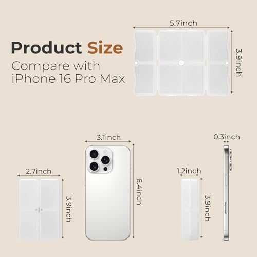 Image of FYY Travel Pill Organizer,7 Compartments Small Pill Box Medicine Case-Clear