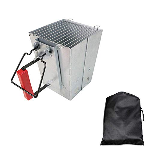 Holzkohlegrill Grill Edelstahl Klappgrill Tragbarer Grill mit Holzkohlegrill Griff und Aufbewahrungstasche zum Grillen im Garten Camping Festivals