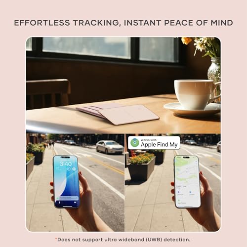 Image of Satechi FindAll Wallet Card with Find My, Wallet Tracker Card with Left Behind Notification, Sound Alert and Wireless Charging, Works with iPhone, iPad, Mac - Desert Rose
