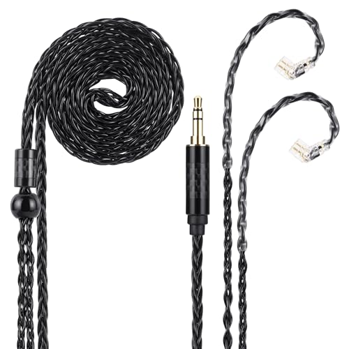 Câble IEM QDC Alphatec tressé 8 cœurs pour écouteurs intra-auriculaires nomades