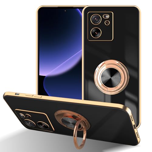 LuFiYa Xiaomi 13T / Xiaomi 13T Pro 用 ケース リング付き カバー TPU素材 スタンド機 Xiaomi 13T / Xiaomi 13T Pro スマホケース 軽量 耐衝撃 薄い 擦り傷防止 落下防止 車載ホルダー 36