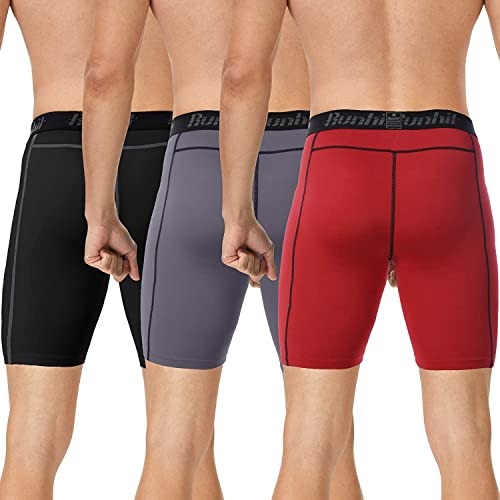 Runhit 3 Pack Compression Shorts For Men,Mens Underwear Spandex Shorts Sports Running Short Workout Athletic Baselayer #TOP1