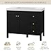 DWVO 42 Inch Bathroom Vanity with Sink Combo, Modern Bathroom Storage Cabinet with Resin Basin, Three Holes, 2 Doors & 3 Drawers, Black