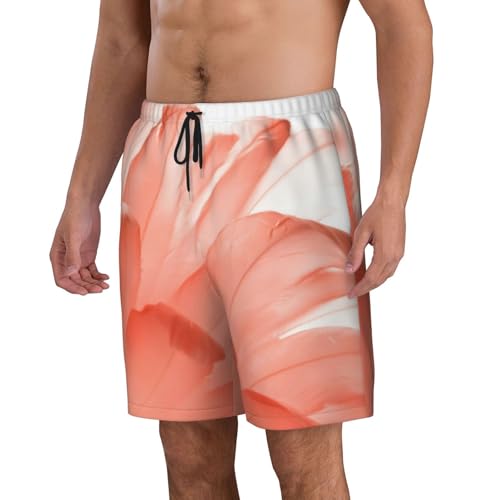 Men's Beach Shorts Pink Flower Mens Swim Trunks Board Shorts with Pockets Swimwear Bathing Suits2