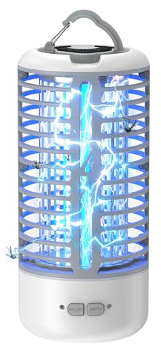 anysun Mata Mosquitos Electrico, Lampara Antimosquitos con Luz LED para Interior y Exterior, Antimosquitos Electrico de 3000V Resistente al Agua para el Hogar, Patio, Jardín y Camping