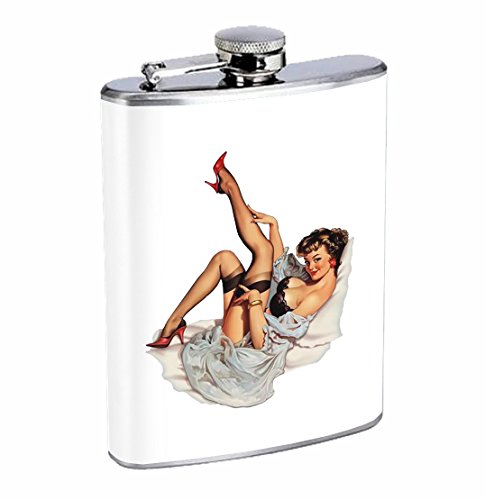 Sexy Pin-up Girl Legs 8oz Stainless Steel Flask Drinking Whiskey