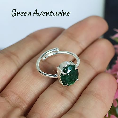 Image of Certified Green Aventurine Ring Natural Crystal Gemstone Adjustable Ring. Charged by Reiki Grandmaster & Vastu Expert