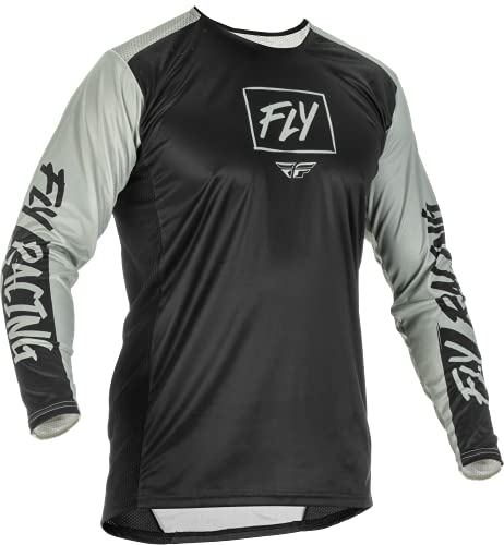 Fly Racing 2022 Adult Lite Jersey (Black/Grey, Large)