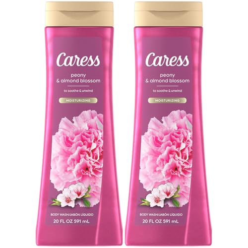 Image of Caress Moisturizing Peony & Almond Blossom Body Wash for Fresh, Smooth Skin, Body Soap to Soothe & Unwind, 20 Fl Oz (Pack of 2)