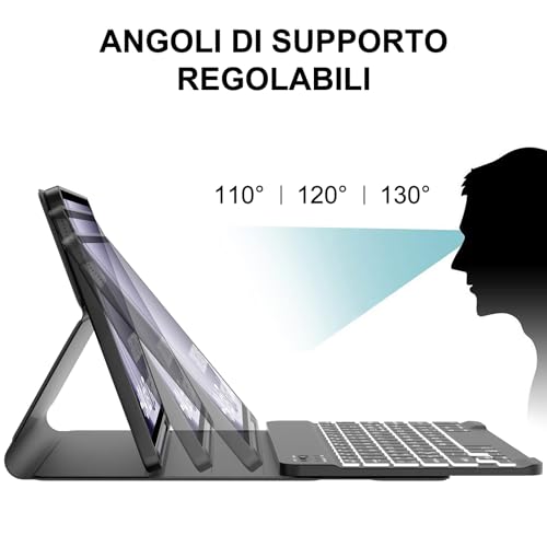 Funda con teclado bluetooth desmontable para tablet Samsung Galaxy Tab A9 Plus de 11 pulgadas 4