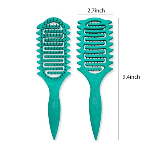 Image of Combelle Curl Defining Brush - 24 cm Vented Detangling & Volumizing Hair Brush for Curly Hair - Vegan Boar Bristles, Ergonomic Handle, Reduces Frizz & Defines Curls (Mint)