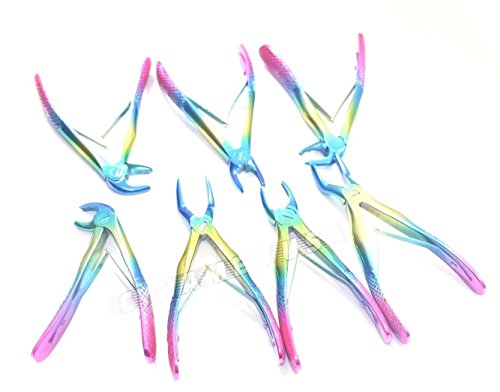 Pedo Set of 7 German Stainless Steel Dental EXTRACTING Extraction Forceps Dental Instruments