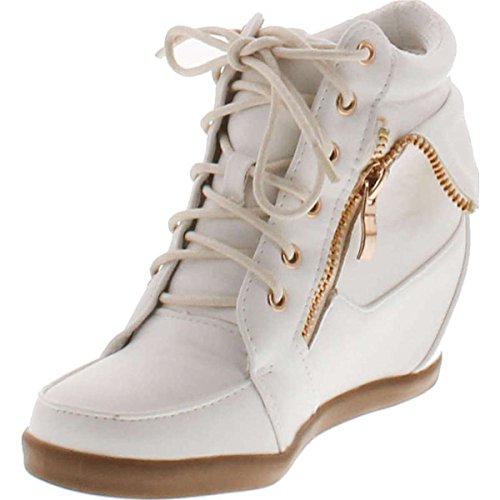 Lucky Top Girls Peter-30K Kids Fashion Leatherette Lace-Up High Top Wedge Sneaker Bootie2