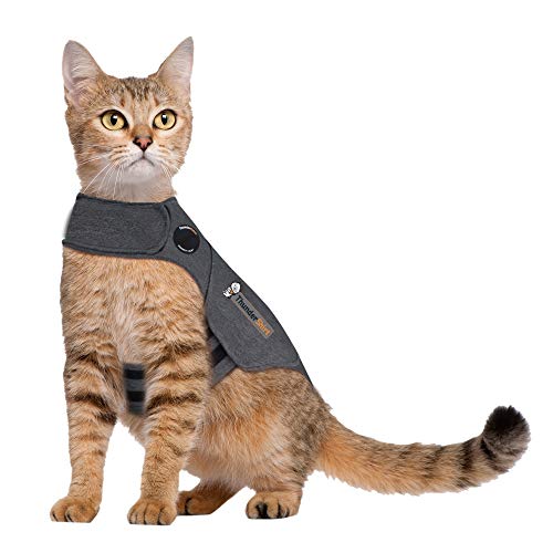 Thundershirt Jaqueta clássica de gato ansiedade, cinza mesclado, médio (9 a 5,8 kg), THU-009