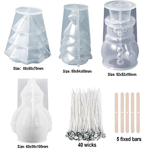Treedix Snowman Christmas Tree Resin Molds Silicone, 3D Candle Making Molds, Moulds for Epoxy Resin Candle Making - Image 2