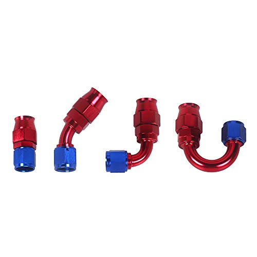 RuleaxAsi AN8 180 graus reto stealth vermelho teflon mangueira