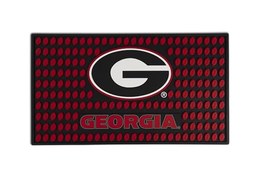 The Memory Company Officially Licensed Team Logo Bar Mat, Non-Slip Rubber Heavy-Duty, for Countertop & Home Bar, Large, 19 x 11, University of Georgia