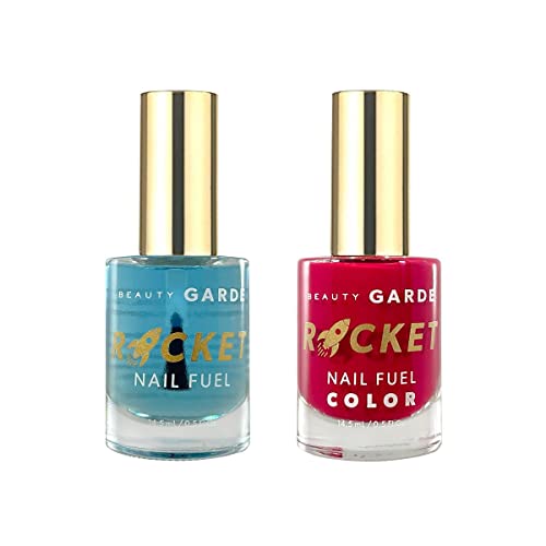 BeautyGARDE Rocket Nail Fuel & Polish Nail Care 2 Pack – 1 Rocket Nail Fuel & 1 Nail Polish Color – Five Star Review, Nail Strengthener & Growth Treatment, Nail Polish, 7-Free, Nonie Crème [1 Oz]