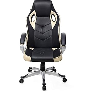 Chair Garage Leather Multi-Functional Ergonomic Gaming Chair with Lumbar Support- Brown